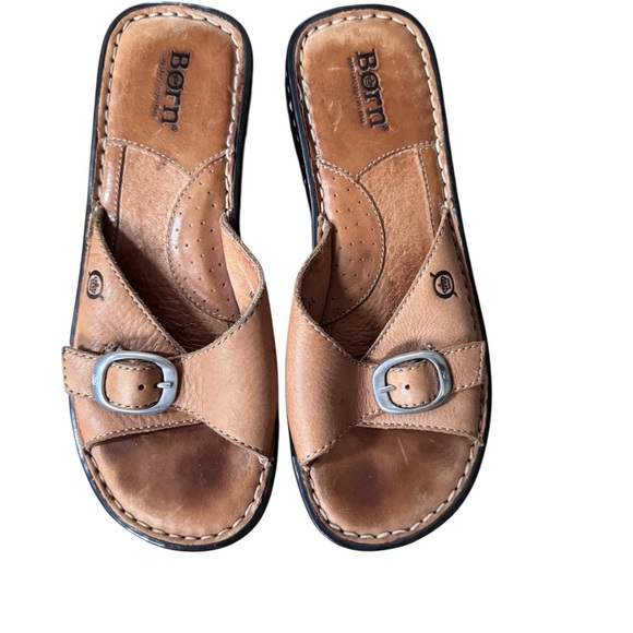 BORN Born Concept Leather Sandals Clogs Open Toe Comfort Shoes Size 7 - Picture 3 of 5